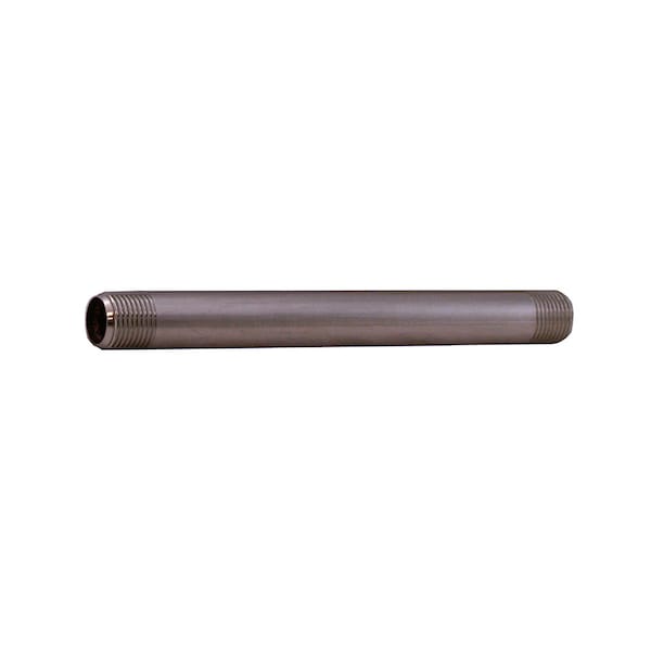 Brushed Nickel PVD 3/8" x 6" Brass Nipple